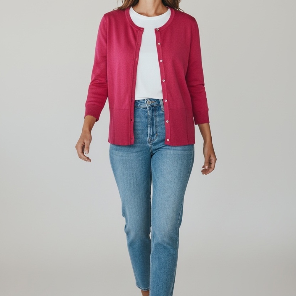 White House Black Market Berry Cardigan button front size small